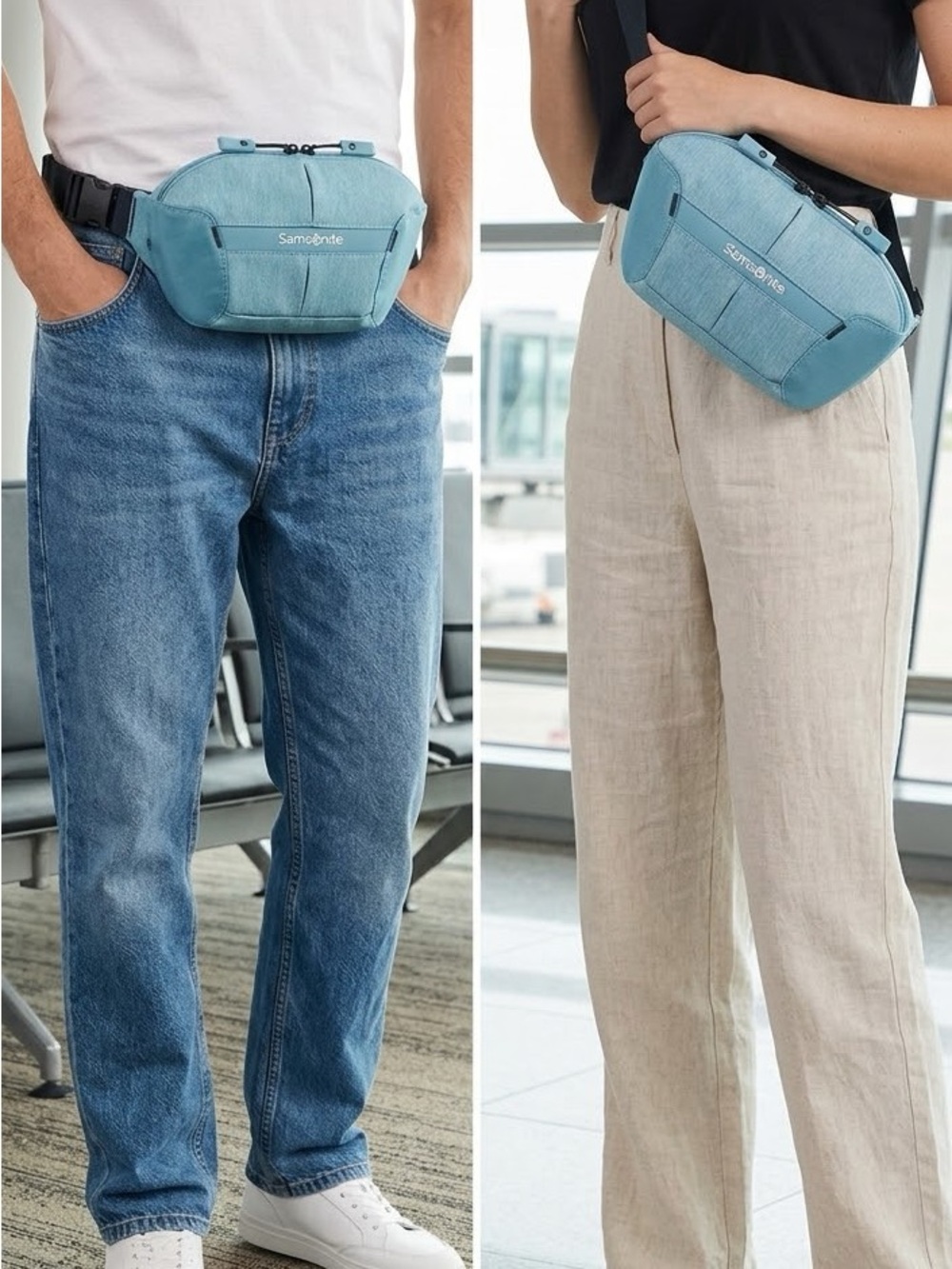 🆕NWT Samsonite Rewind Belt Bag, ice blue